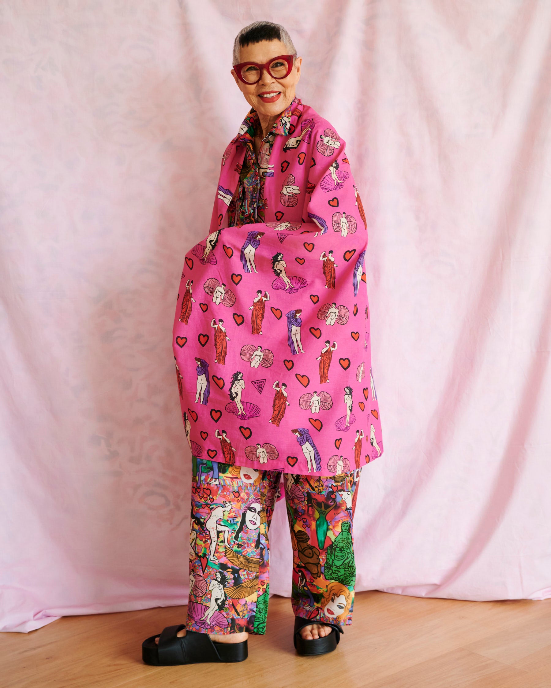 Kip&Co x Jenny Kee Pretty In Pink Organic Cotton Sarong - Stylish Beach Wrap, Pool Cover-Up & Summer Fashion Accessory for Women
