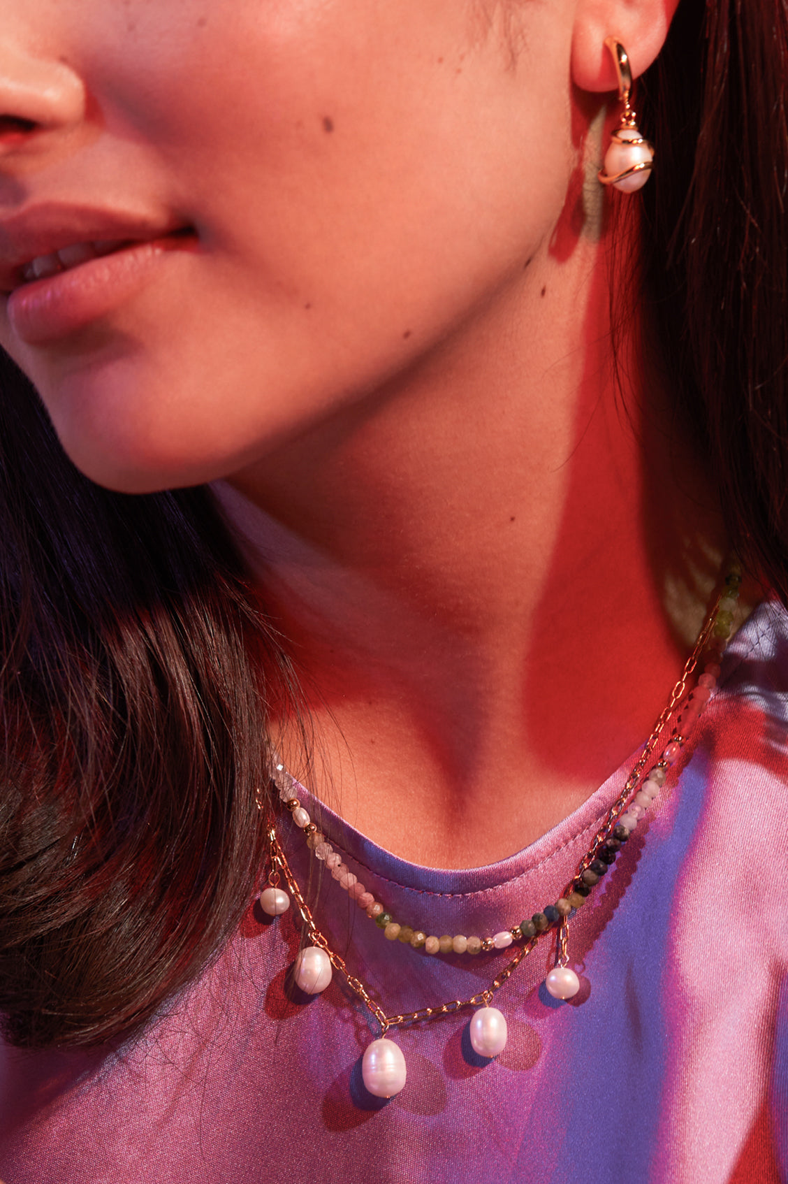Elegant Gemstone Pearl T-Bar Beaded Necklace for Women - Perfect for Weddings, Parties & Everyday Wear