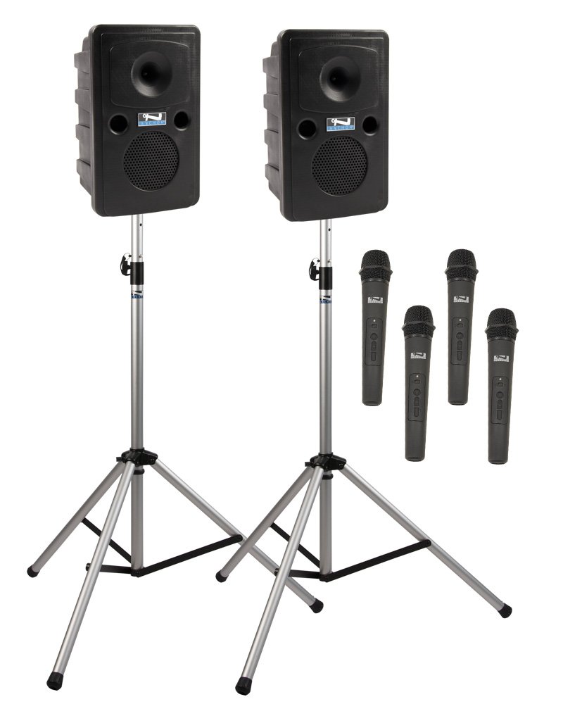 Anchor Audio Go Getter Deluxe AIR Package 4 - Wireless PA System with AIR Companion Speaker & 4 Wireless Mics | Perfect for Outdoor Events, Parties, and Public Speaking