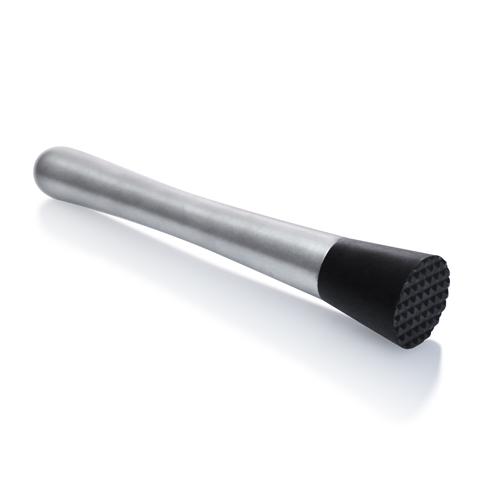BarConic® 8-Inch Stainless Steel Cocktail Muddler with Black Tenderized Head - Premium Bar Tool for Mojitos, Old Fashioned & Mixing Drinks at Home Bars or Professional Use