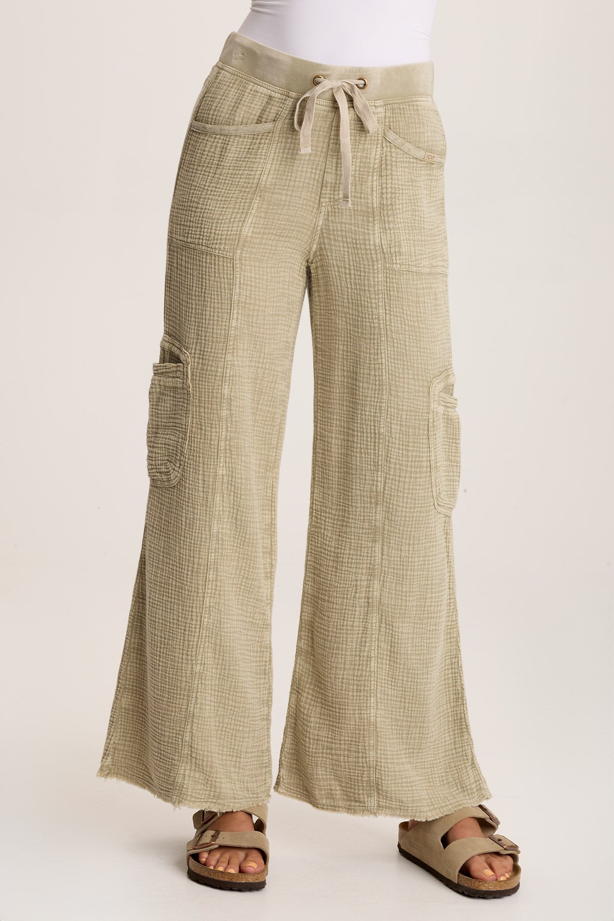 Rizal Gauze Pocket Flare Pants - Women's High Waisted Wide Leg Boho Pants for Yoga, Beach, and Summer Outfits
