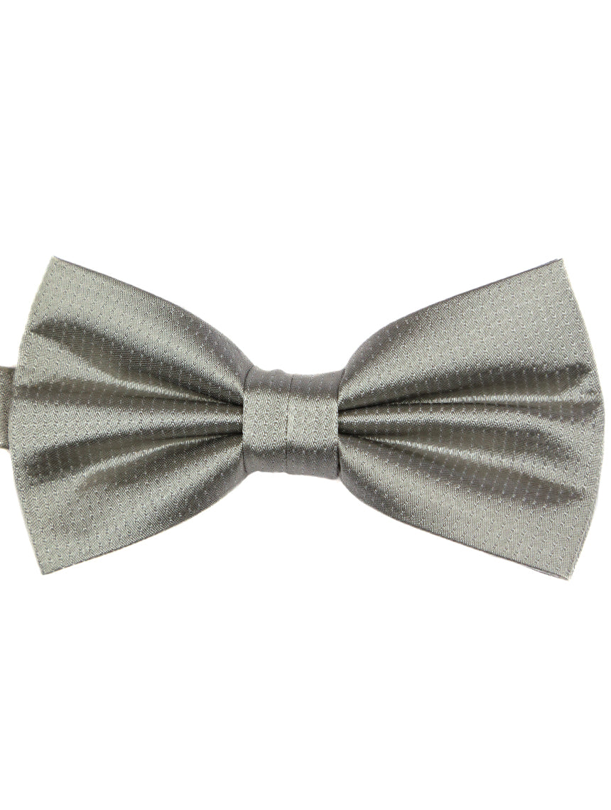 DÉCLIC Classic Microdot Bow Tie in Silver - Elegant Formal Accessory for Weddings, Prom & Special Events