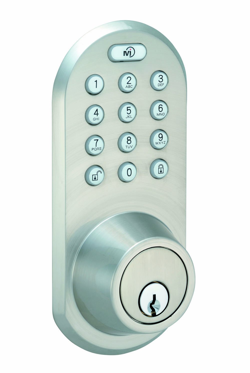 QF-01SN Smart 3-in-1 Keyless Entry Deadbolt - Remote Control, Touchpad & Key Lock (Satin Nickel/Black) for Home Security & Smart Door Access