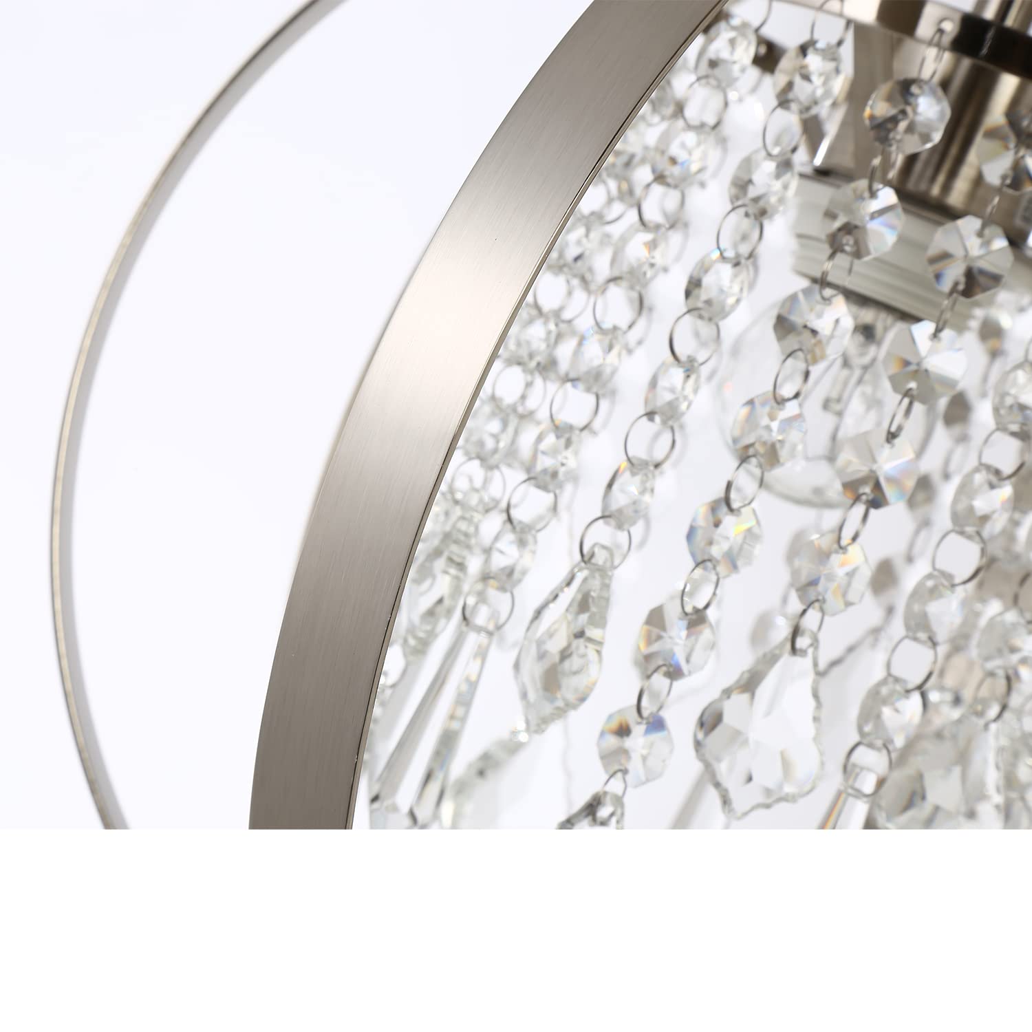Modern Crystal Globe Chandelier - Mini Chrome Ceiling Light Fixture with Iron Frame for Bedroom, Living Room & Dining Room - Elegant Lighting for Home Decor, Wedding & Party Events