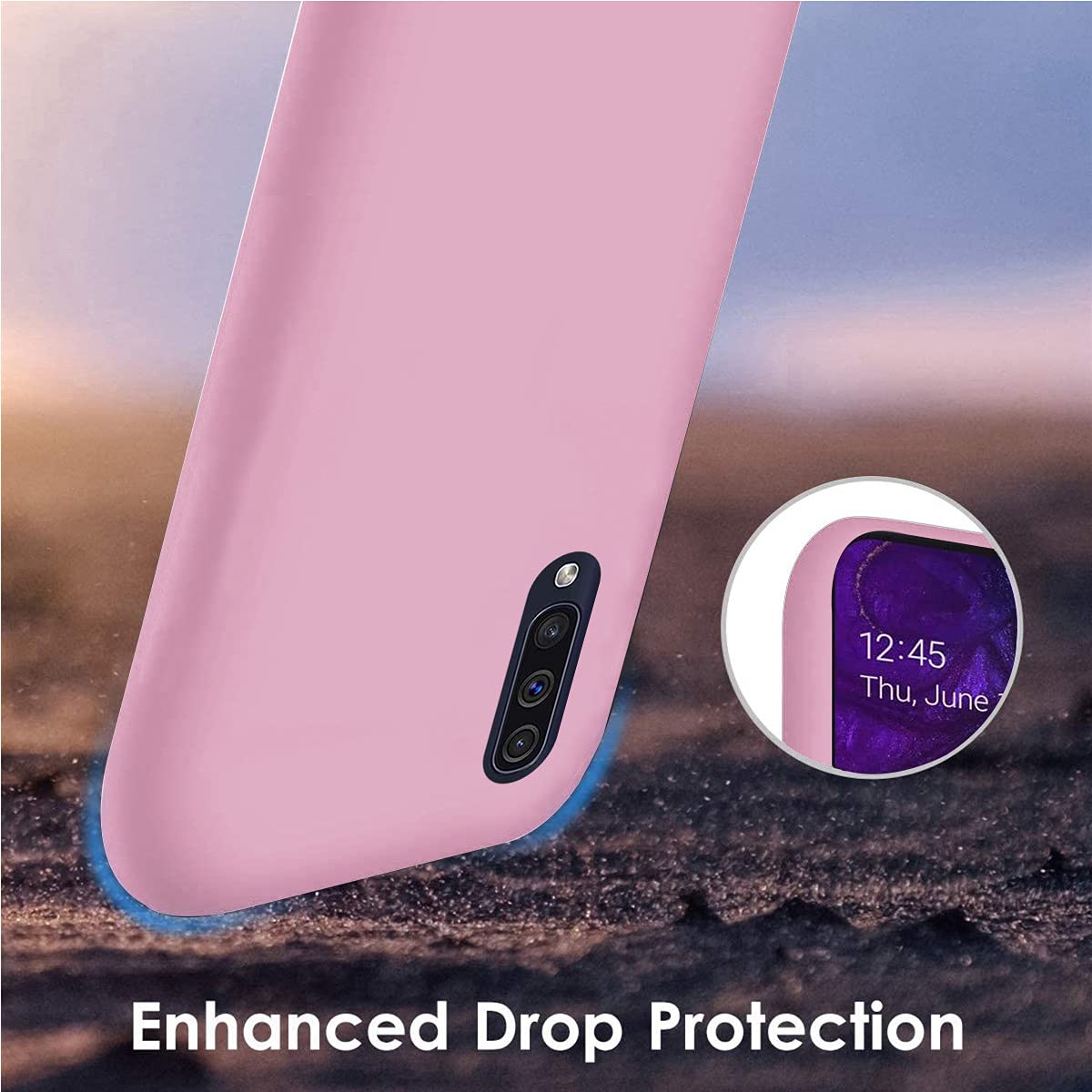 Custom Photo Phone Case for Samsung Galaxy A50 - Personalized Picture Bumper Silicone Cover with Soft Matte Finish | Protective Candy Case for Birthday, Mother's Day Gift | Trendy Pink Protective Cover for Everyday Use & Special Occasions