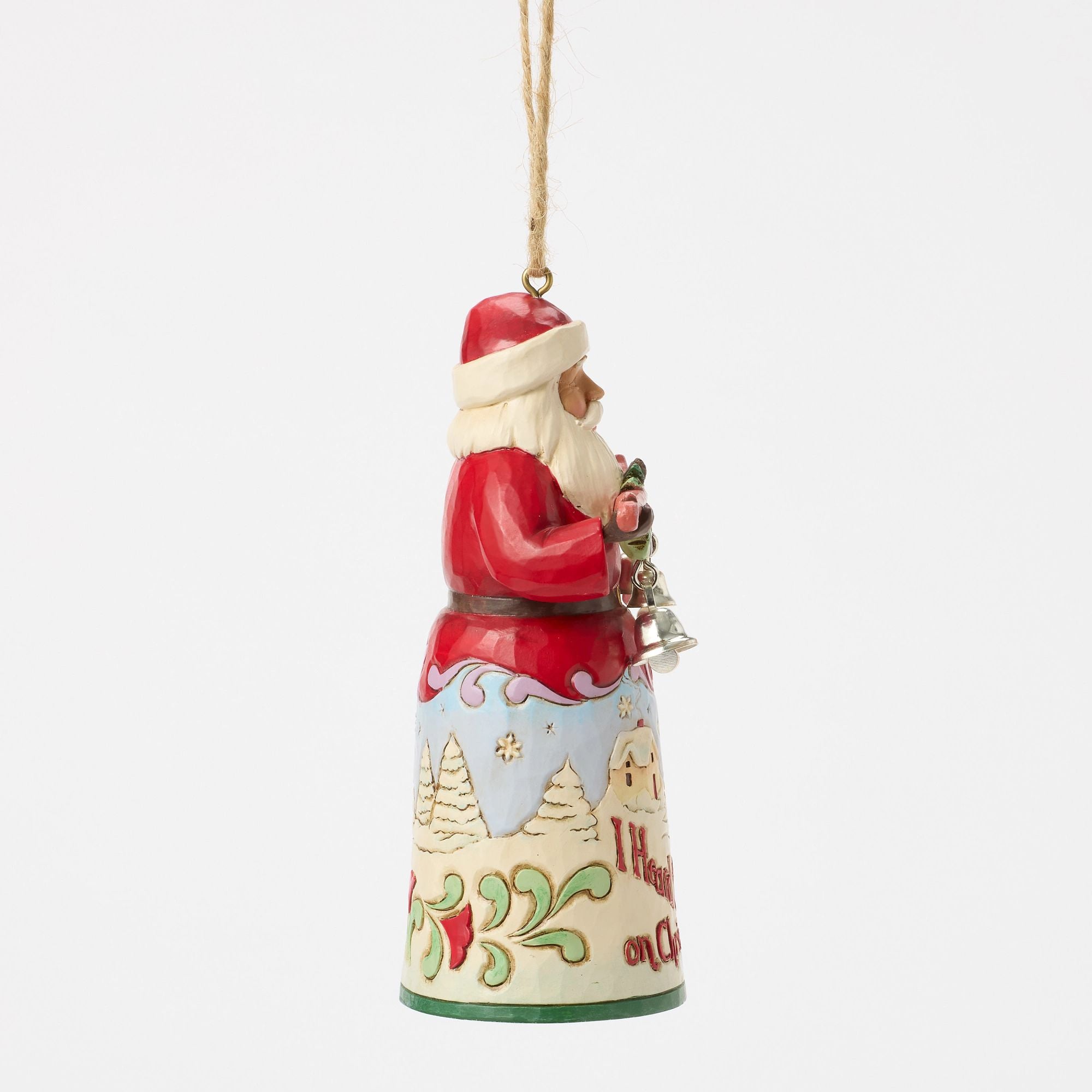 Santa I Heard The Bells Christmas Ornament - Handmade Holiday Decor for Tree, Gift & Home - Perfect for Christmas Decorations, Gift Giving & Festive Celebrations