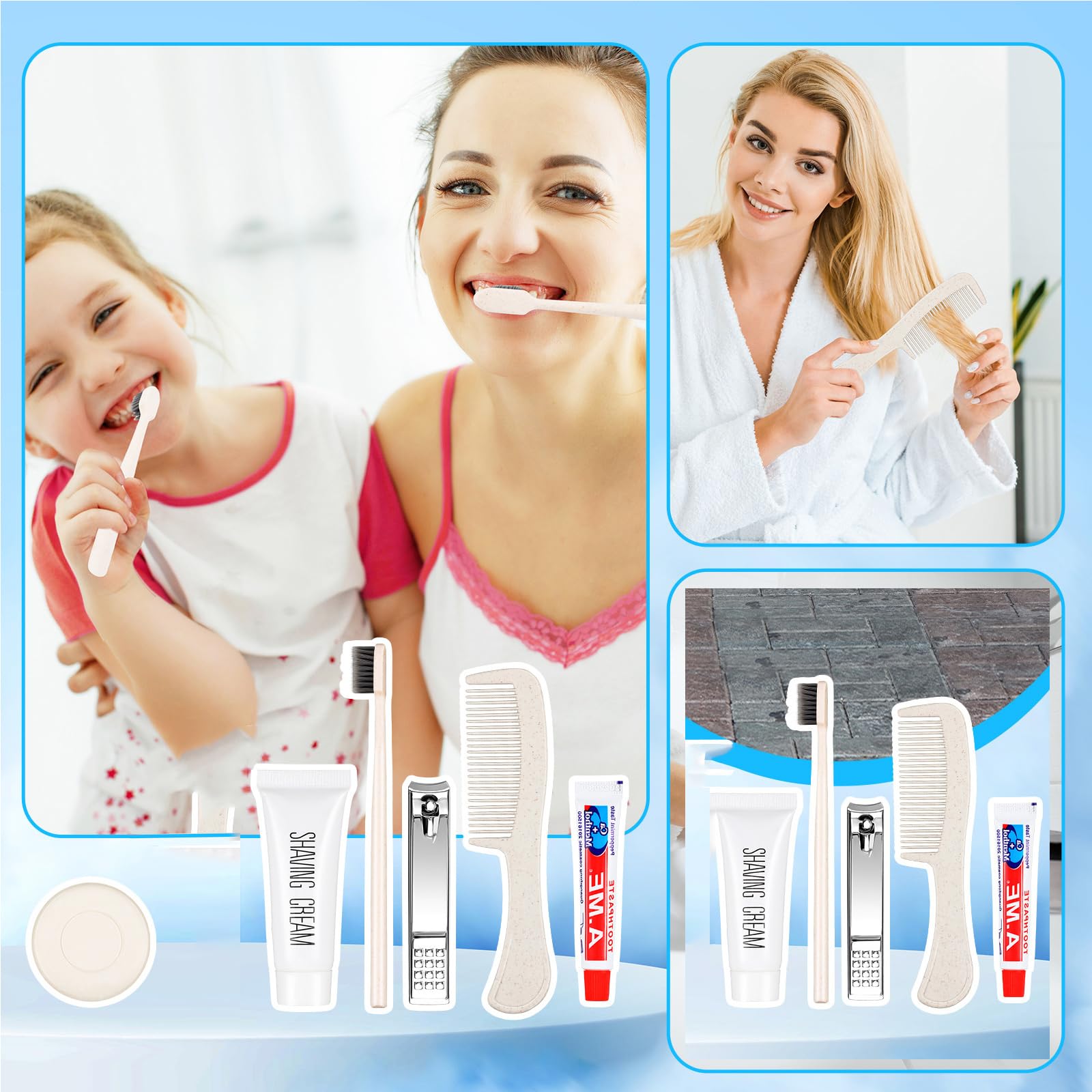 **150 Sets Disposable Travel Toiletry Kit – Bulk Hotel Hygiene Kit with Toothbrush, Toothpaste, Comb & Soap – Perfect for Travel, Hotels, Homeless Shelters & Camping**