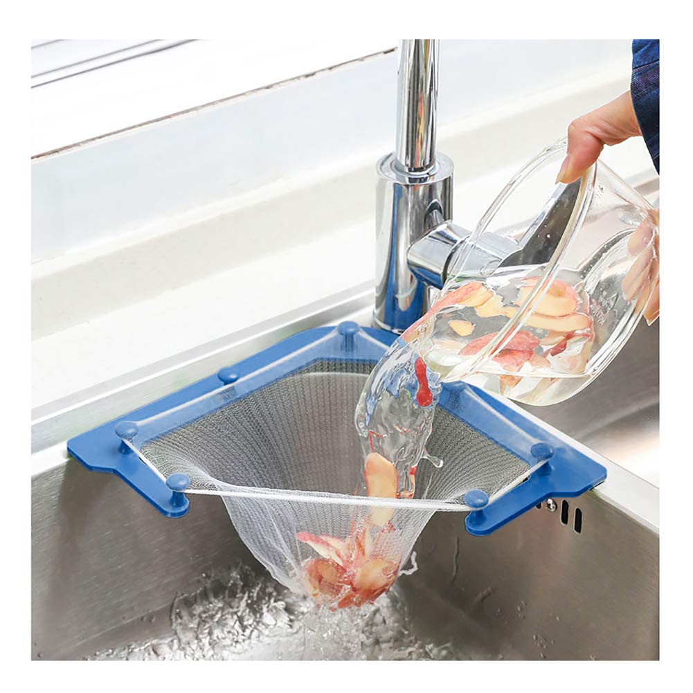 Triangle Tri-Holder Sink Filter with 100 Fine Mesh Strainer Bags - Durable Sink Net for Food Scraps, Soup Leftovers & Drain Cleaning - Perfect for Kitchen, Restaurant & Dishwashing Scenarios