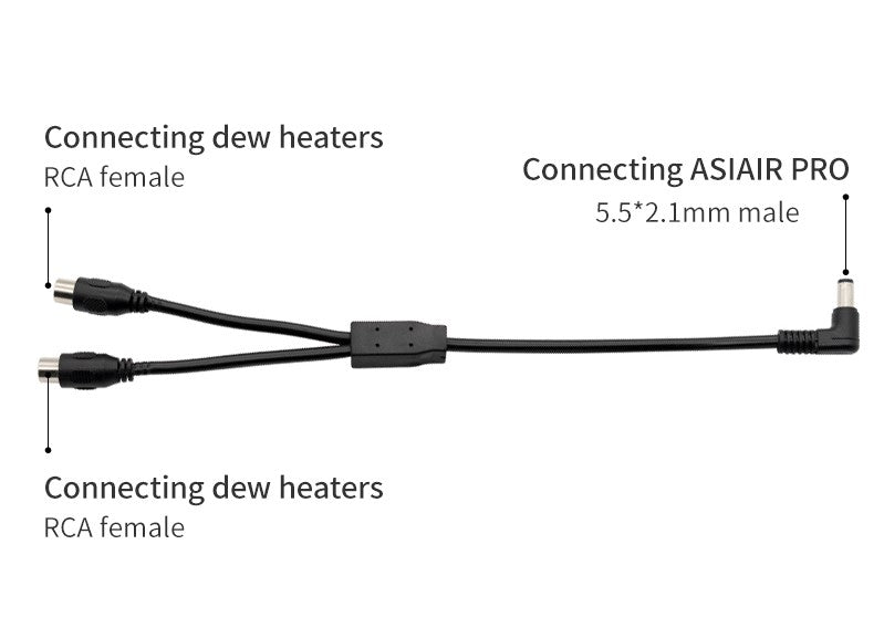 ZWO DC Y Splitter Cable - 2 Way Power Splitter for Astronomy Cameras & Telescopes - Perfect for Dual Power Supply Setup in Astrophotography & Stargazing