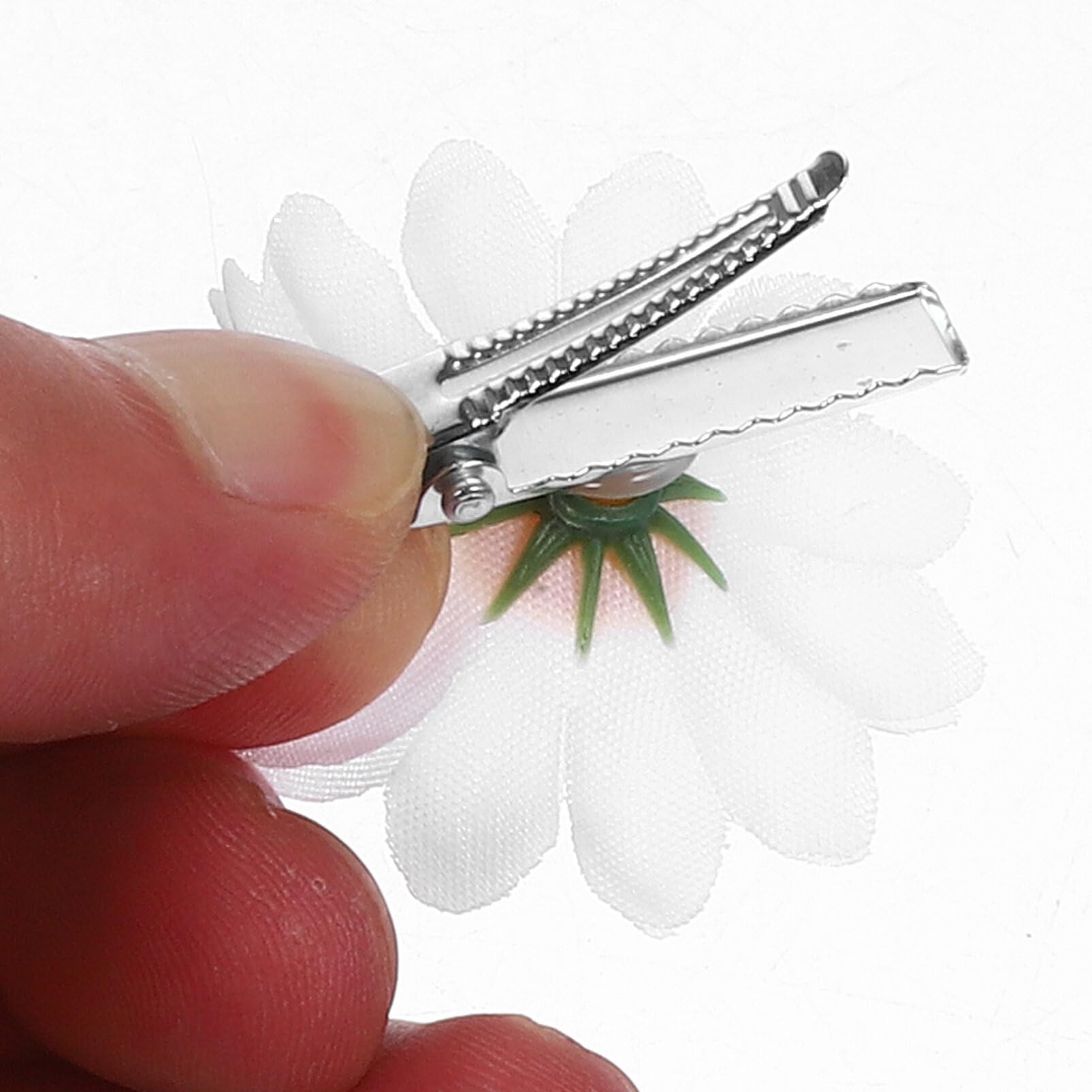 Lurrose Daisy & Sunflower Hair Clips for Women - 10PCS Floral Hair Accessories for Bridal, Wedding, Teens, Girls - Beach Hair Clips for Summer, Party, Home Decor (White)