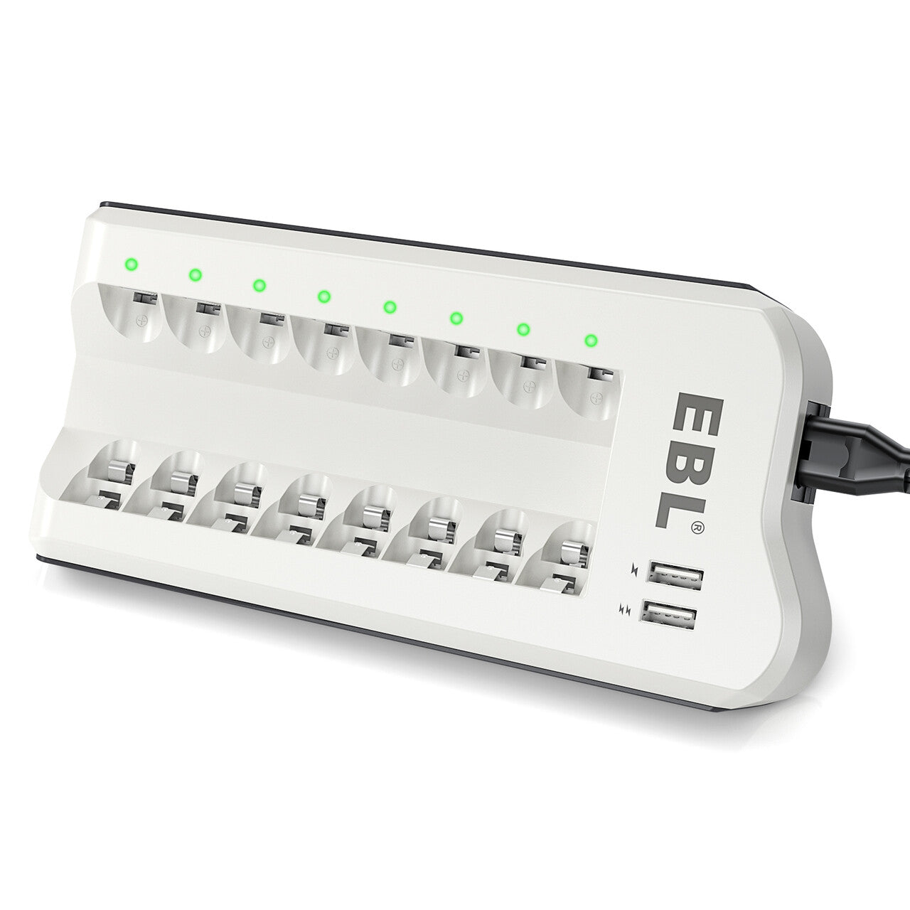 EBL Upgraded 808U Smart 8 Bay Individual Battery Charger for AA AAA NiMH NiCd Rechargeable Batteries - Perfect for Cameras, Toys, Flashlights & Home Electronics