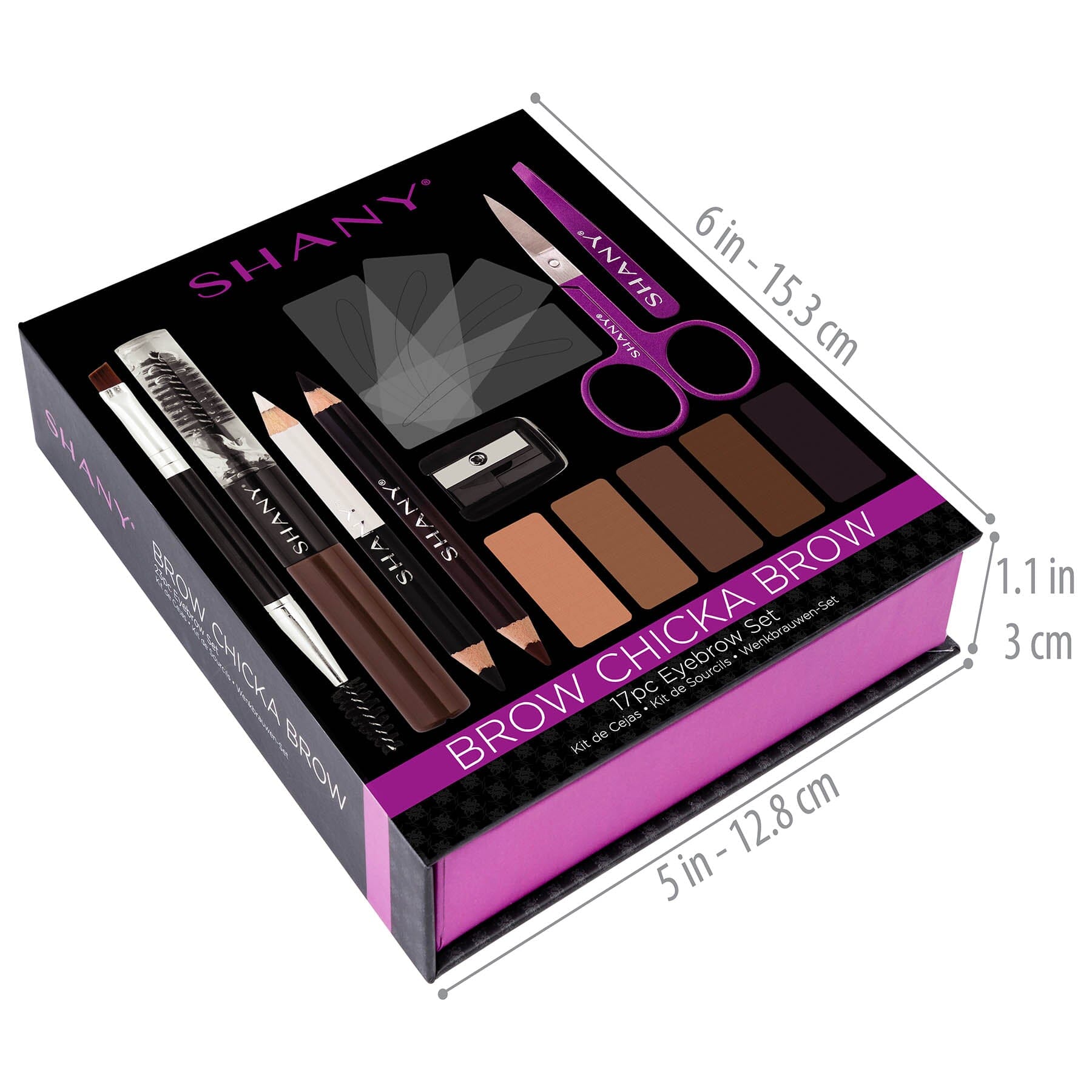 Brow Chicka Brow Eyebrow Makeup Set - 17 Piece Kit for Perfect Eyebrows | Professional Eyebrow Styling, Shaping & Grooming | Ideal for Daily Makeup, Salon Use & Special Occasions