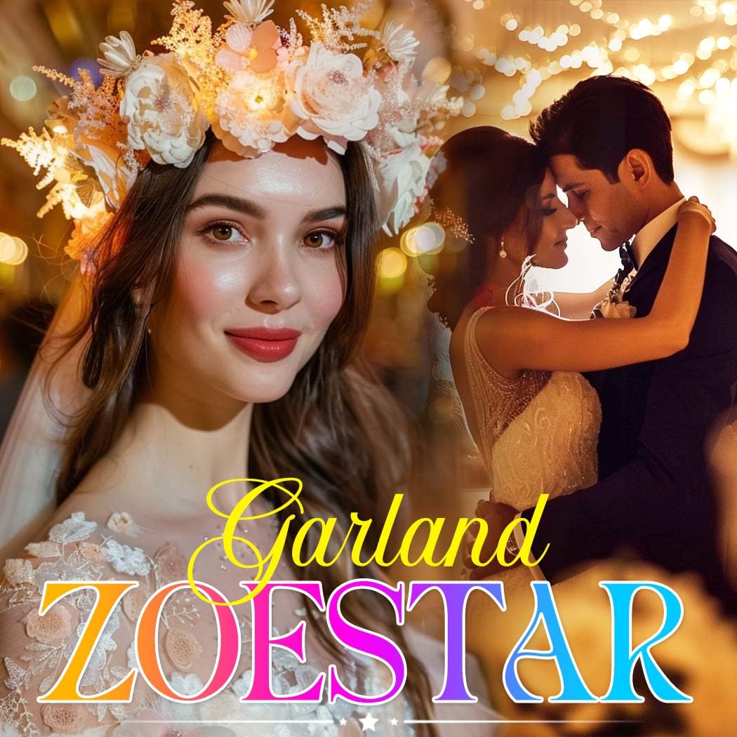 Zoestar LED Flower Crown Headbands - Light Up Hair Wreath for Women & Girls, Bridal Garland Headpiece, Floral Festival Headdress Hair Accessories - Perfect for Weddings, Parties, Cosplay & Music Festivals