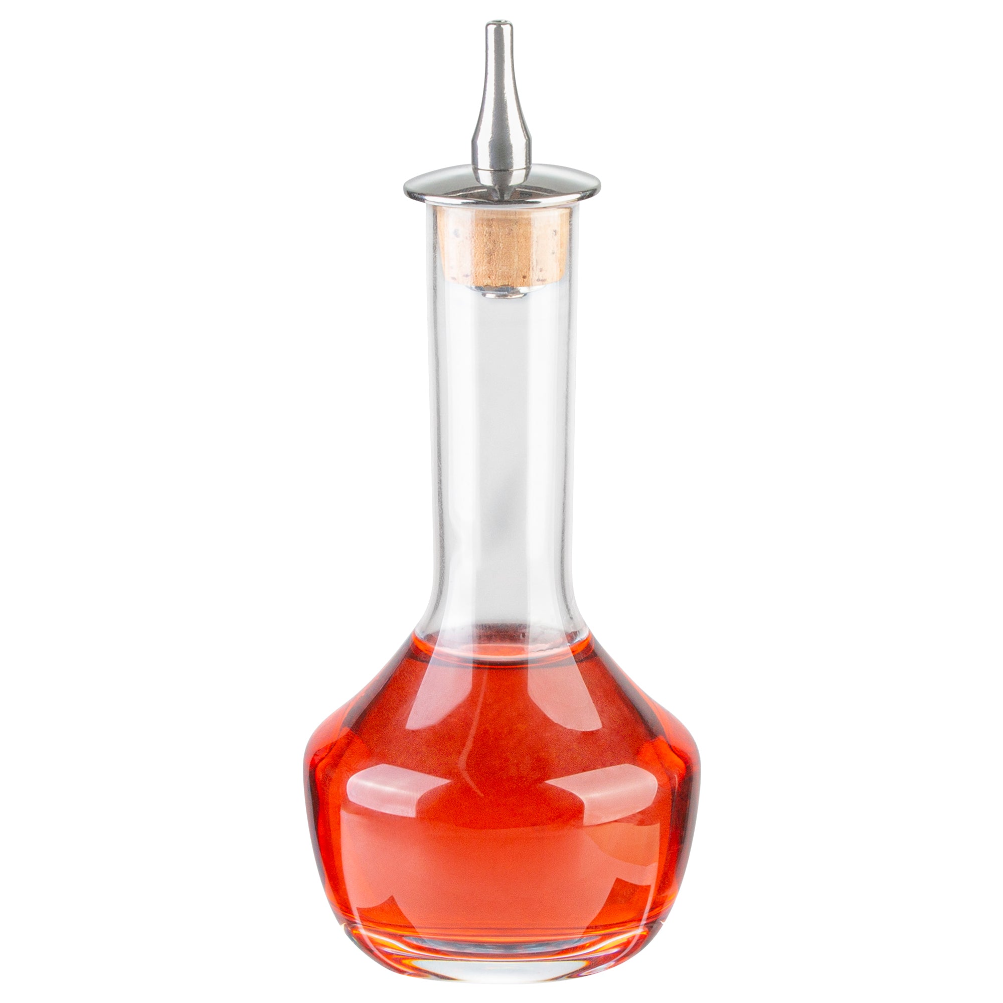 Premium 4 oz Glass Bitters Bottle with Silver Dasher - Modern Bar Accessory for Cocktails & Mixology - 5.75