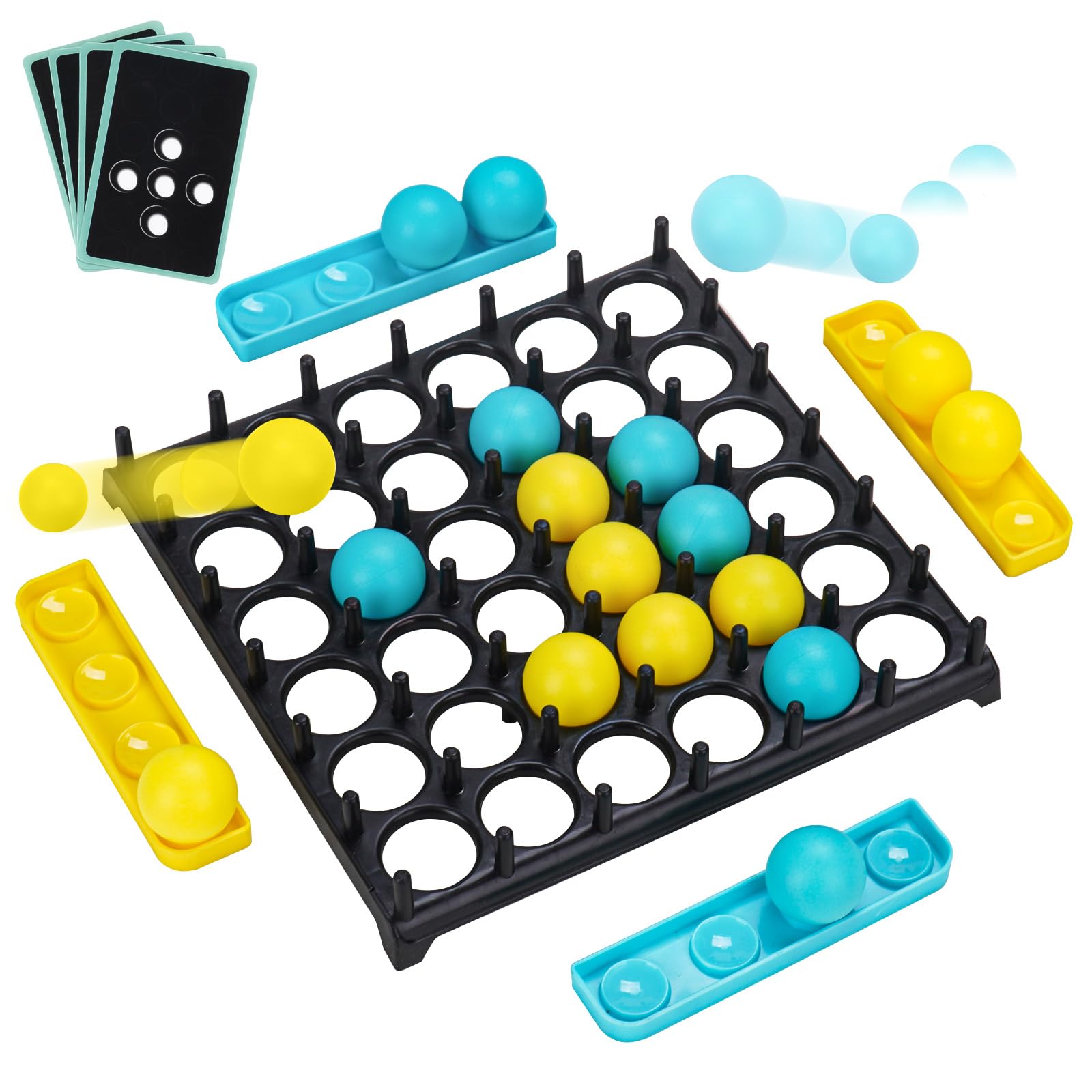 LANBOUY Bounce Ball Battle Game - Fun Tabletop Party Game for Adults & Kids - Family Board Game with Jumping Balls - Exciting Indoor Party Activity for Game Nights, Family Gatherings & Office Fun