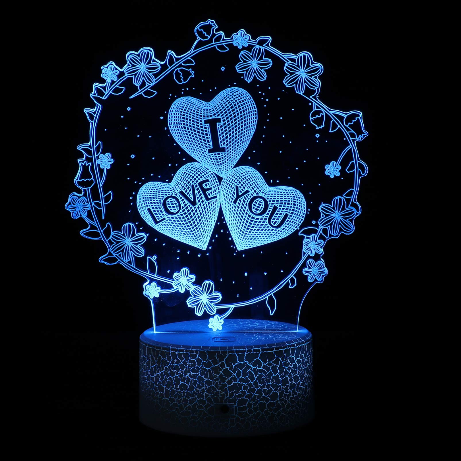 Uonlytech 3D LED Illusion Night Light - Color Changing Heart & Animal Acrylic Lamp for Bedroom, Kids Room, and Desktop Decor | Romantic Gift & Nursery Night Light