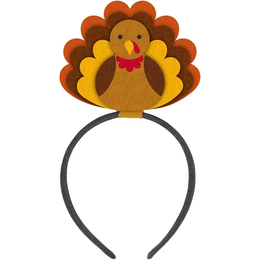 Vibrant Multicolor Turkey Paper & Foil Headbands - Perfect for Thanksgiving Parties, Family Gatherings & Festive Celebrations - Great for DIY Crafts, Photo Booths & Holiday Decorations