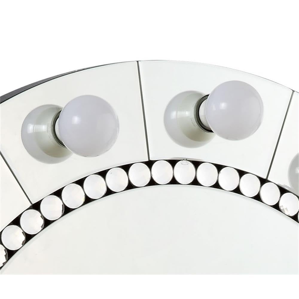 Acme Farai Elegant Glass Wall Decor with Mirrored & Faux Crystal Diamond Inlay - Perfect for Living Room, Bedroom, and Office Decoration