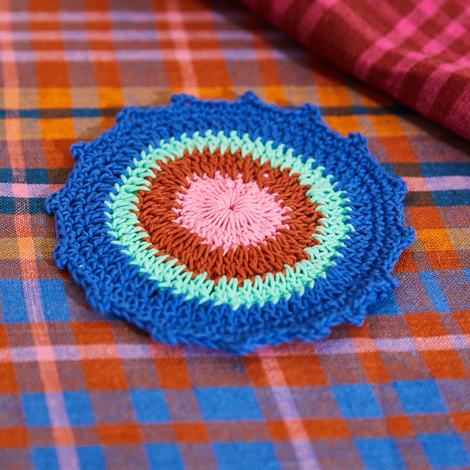 Handmade Boho Crochet Coaster Set of 6 - Cotton Yarn Drink Coasters for Coffee, Tea & Wine - Perfect for Home Decor, Kitchen & Dining Table Accessories