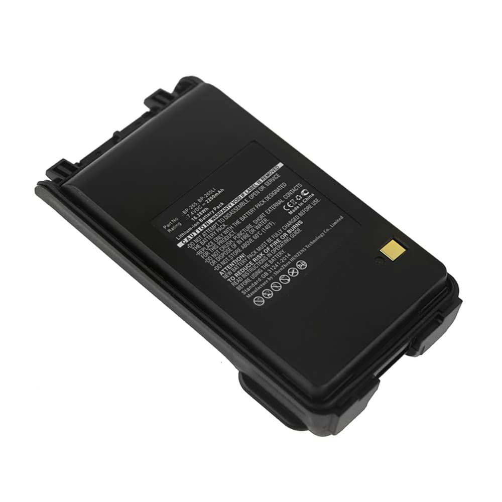 Synergy Digital 2-Way Radio Battery - 2200mAh Li-ion Replacement for Icom IC-F3108D & BP-265 | 7.4V High Capacity Battery for Long-Lasting Communication | Perfect for Security, Construction & Outdoor Adventures