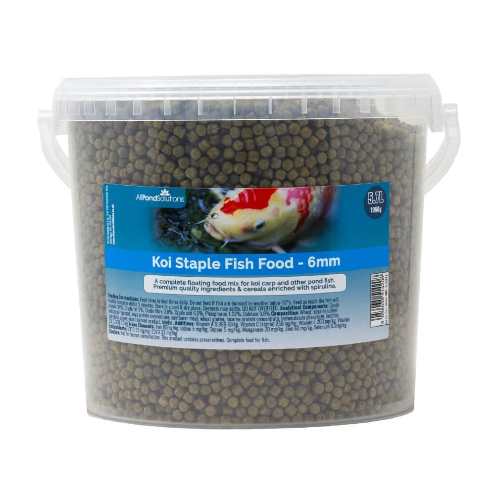 Premium Koi Floating Fish Food Pellets 6mm - 1090g & 1950g for Outdoor Pond, Garden Water Feature, and Aquarium Use