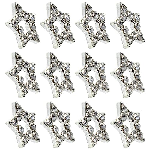 FOMIYES 12pcs 3D Rhinestone Star Nail Charms - Shiny Nail Art Gems for Manicure, Nail Salon & DIY Nail Designs | Perfect for Parties, Weddings & Special Occasions