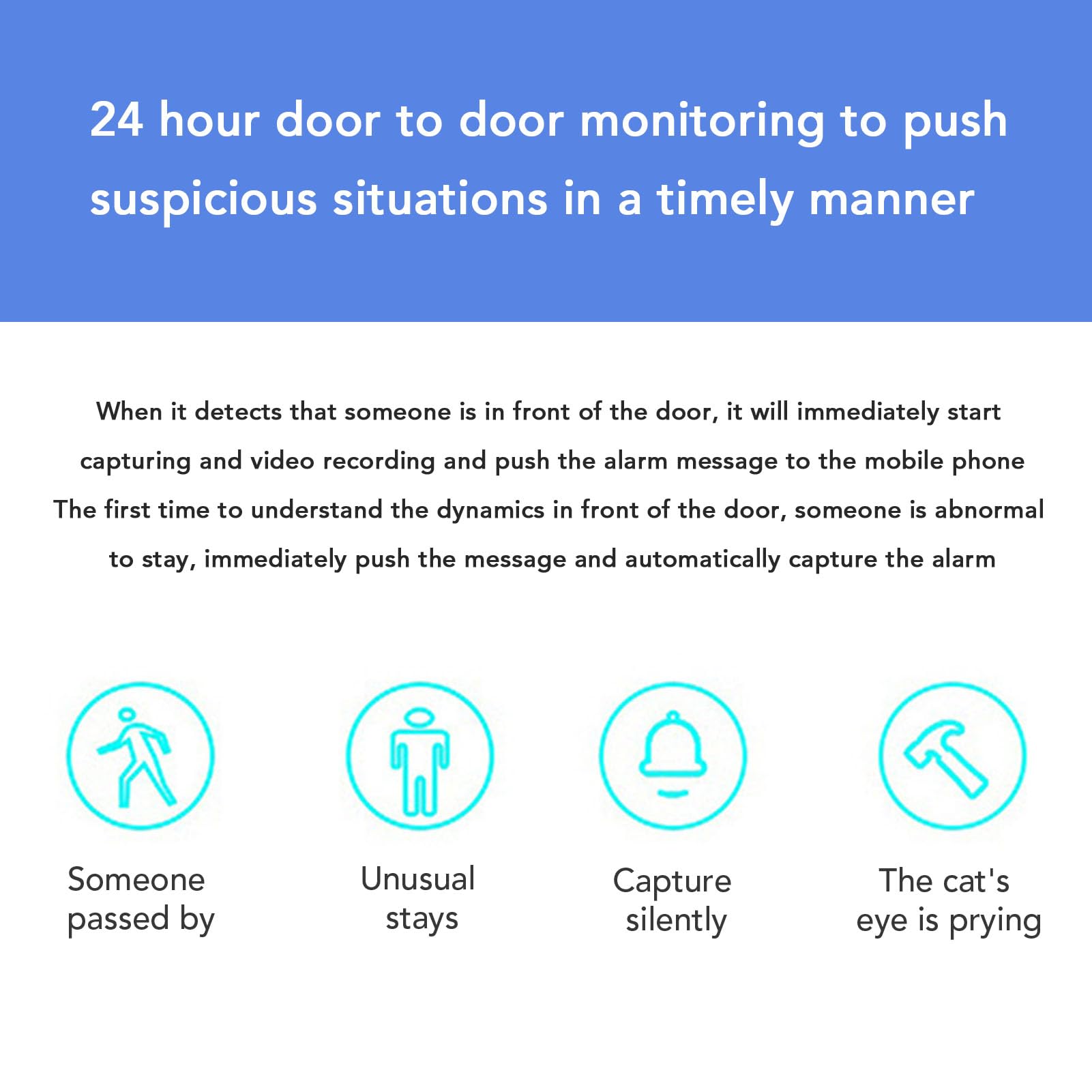 Yunseity 3MP 1080P Smart Video Door Peephole Camera with PIR Motion Detection & Night Vision - 4.3inch Visual Door Viewer for Apartments - Monitor Visitors & Enhance Home Security (Ideal for Front Doors, Rental Units & Smart Homes)