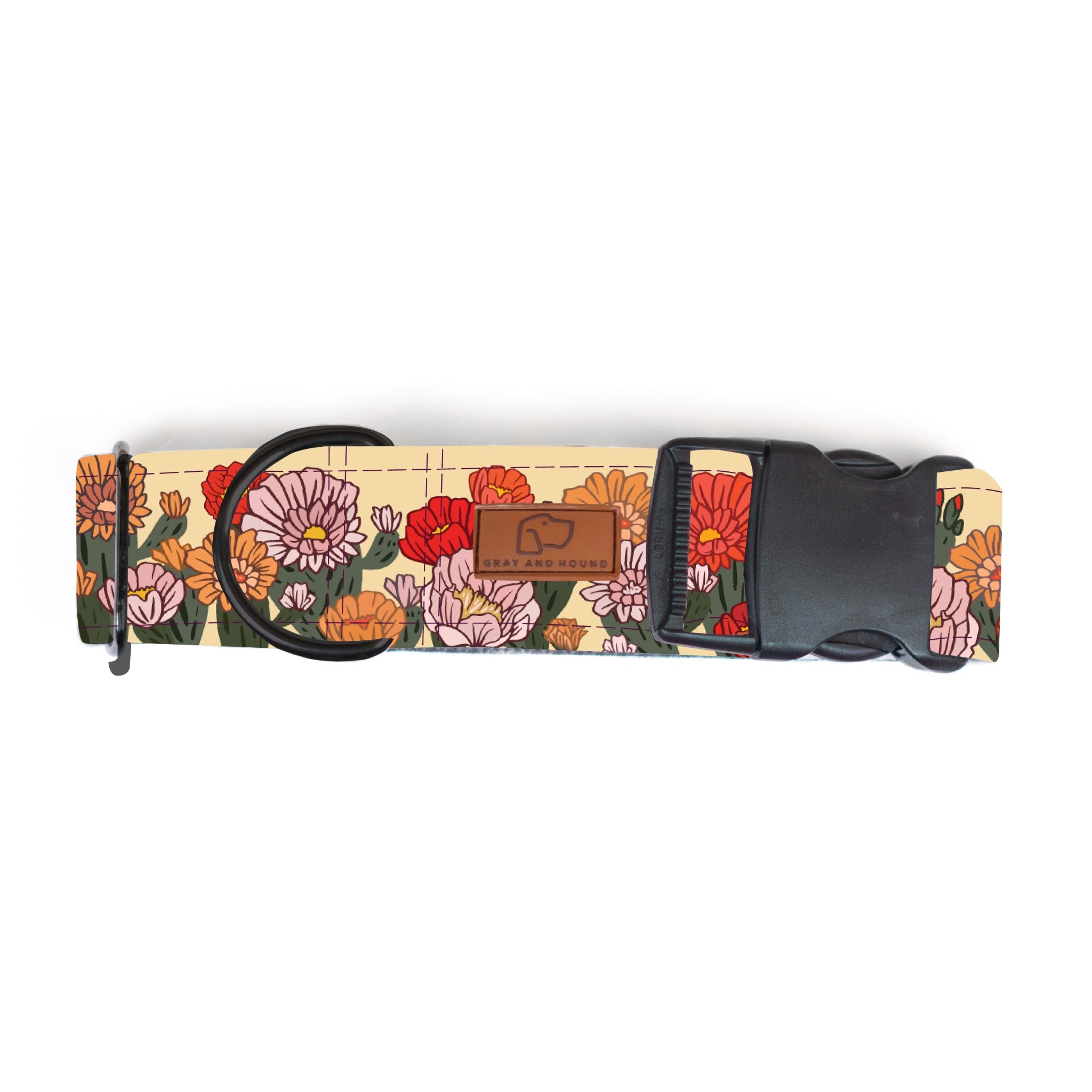 Cactus Bloom Dog Collar - Adjustable Pet Collar with Prickly Pear Flower Design, Durable Nylon Material for Small Medium Large Dogs - Perfect for Walks, Training & Outdoor Adventures