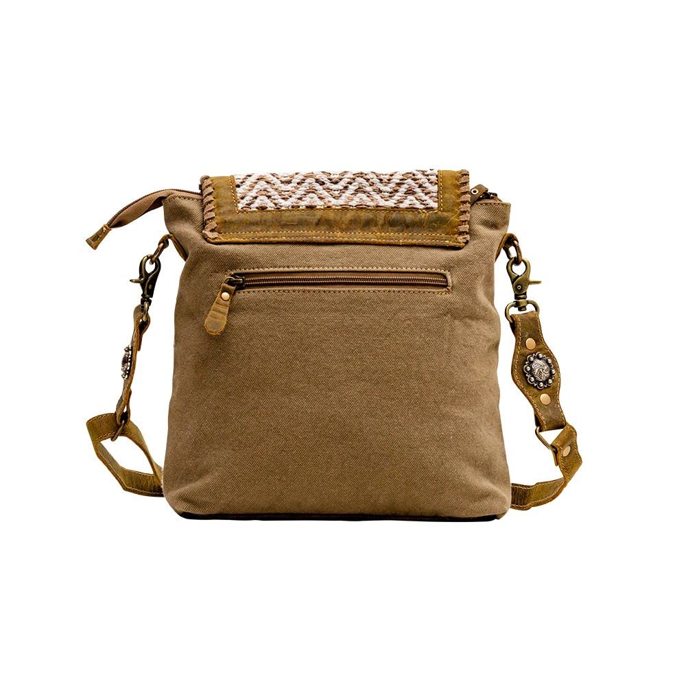 Myra Bag Western Leather Shoulder Bag for Women - Upcycled Canvas Crossbody Purse with Adjustable Strap | Perfect for Casual Outings, Travel & Everyday Use