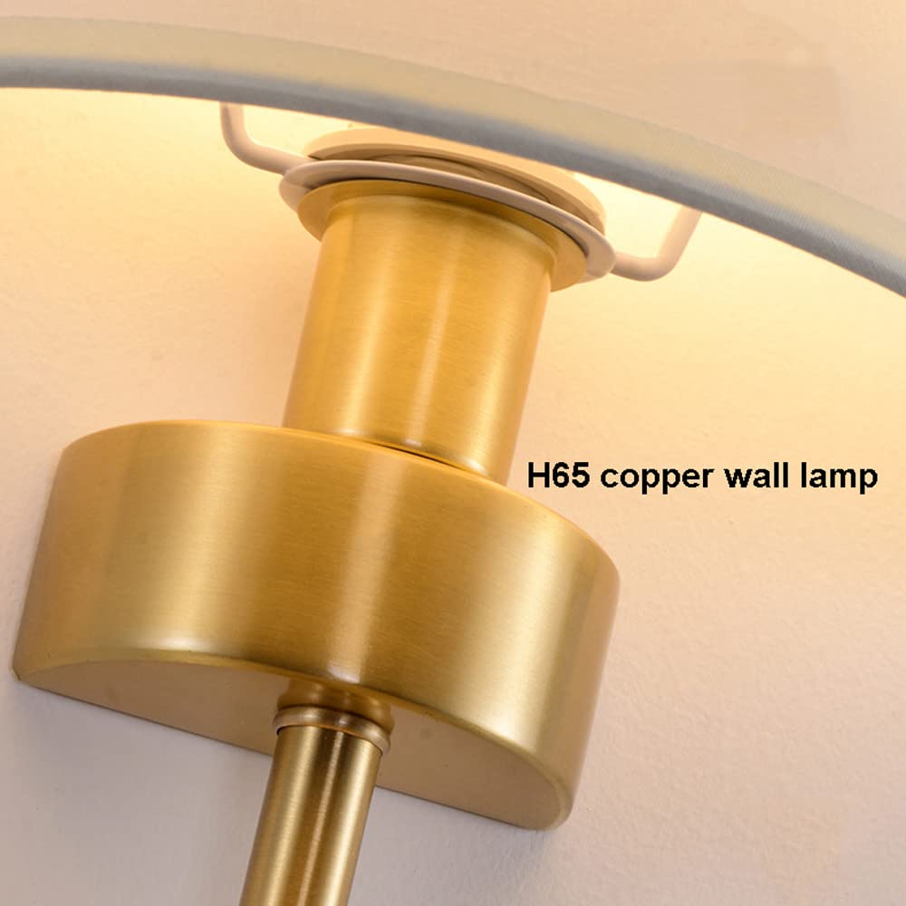 Modern Copper Wall Sconce Set of 2 - Fabric Wall Mount Lights for Indoor Use, E14 Wall Lighting Fixture - Perfect for Bedroom, Living Room, and Reading Nook Decor | Elegant Home Lighting Solution for Cozy Ambiance