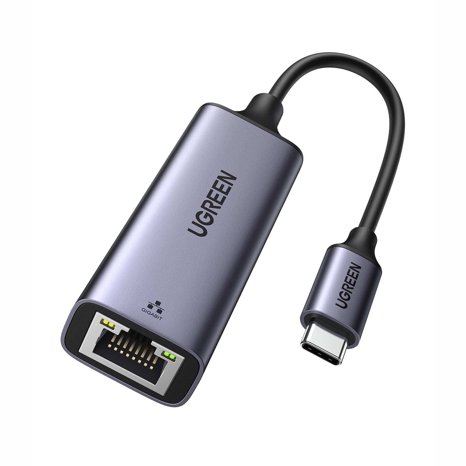 UGREEN USB C to Ethernet Adapter, Gigabit Thunderbolt 3 to RJ45 LAN Network Converter 1Gbps, Compatible with iPhone 16/15 Pro Max, MacBook, iPad Air 2024, Surface Pro 10, Galaxy S24 Ultra/Tab S9 (Gray) - Perfect for Home Office, Gaming & 4K Streaming