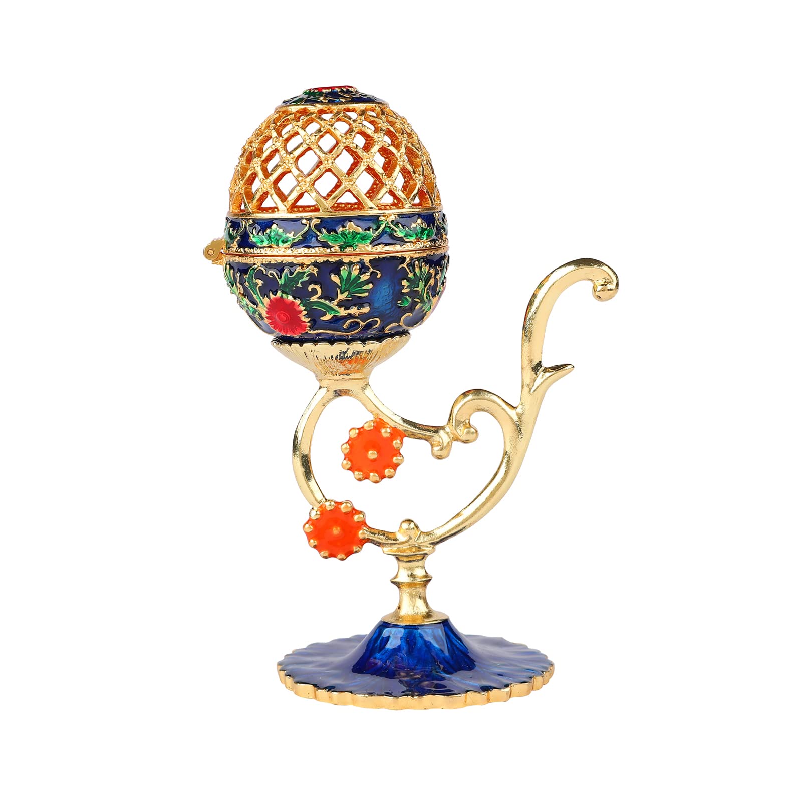 Easter Egg Trinket Box - Tree Hollow Design with Hinged Enamel Lid, Unique Jewelry Storage & Home Decor Gift | Perfect for Easter Decorations, Jewelry Organization, and Holiday Craft Displays