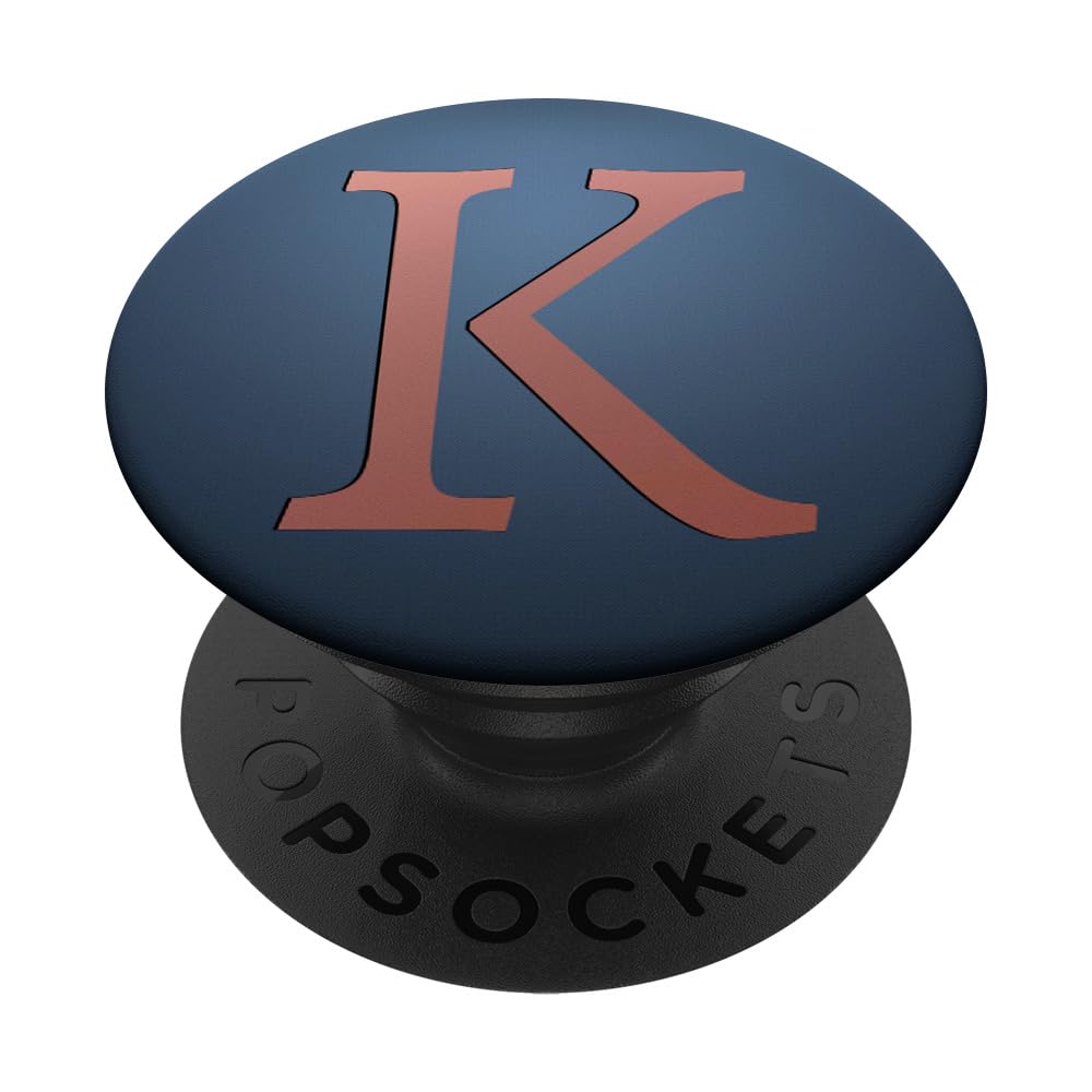 Rose Pink Letter K Monogram PopSocket on Navy Blue - Standard PopGrip for Phones & Tablets - Perfect for Personalization, Gifts, and Everyday Use