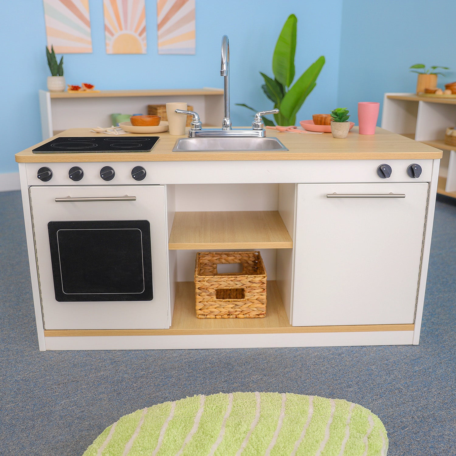 Elevated Kitchen Island Breakfast Bar with Storage - WB1976 - Perfect for Small Spaces, Apartments & Modern Kitchens