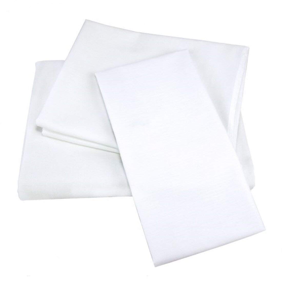 Rifz EFS81108-T1806 T-180 Elite Cotton Blend Flat Sheet Set - Full Size White (Pack of 6) | Soft & Breathable Bed Sheets for Home, Hotel, Dorm | Premium Quality Bedding for Comfortable Sleep