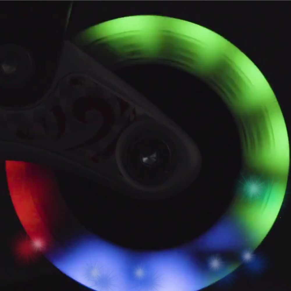 Crazy Illumin8 LED Light Up Inline Wheels - White & Rainbow LED Lights for Roller Skates - Perfect for Night Skating, Parties, and Outdoor Adventures