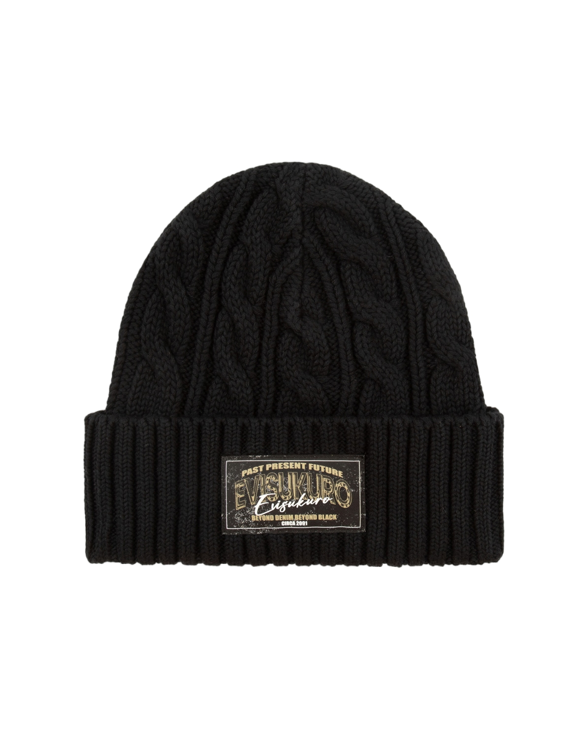 Twist Straight Pattern Logo Label Knit Beanie Hat for Men & Women - Warm Winter Skull Cap for Outdoor Activities, Sports, and Casual Wear