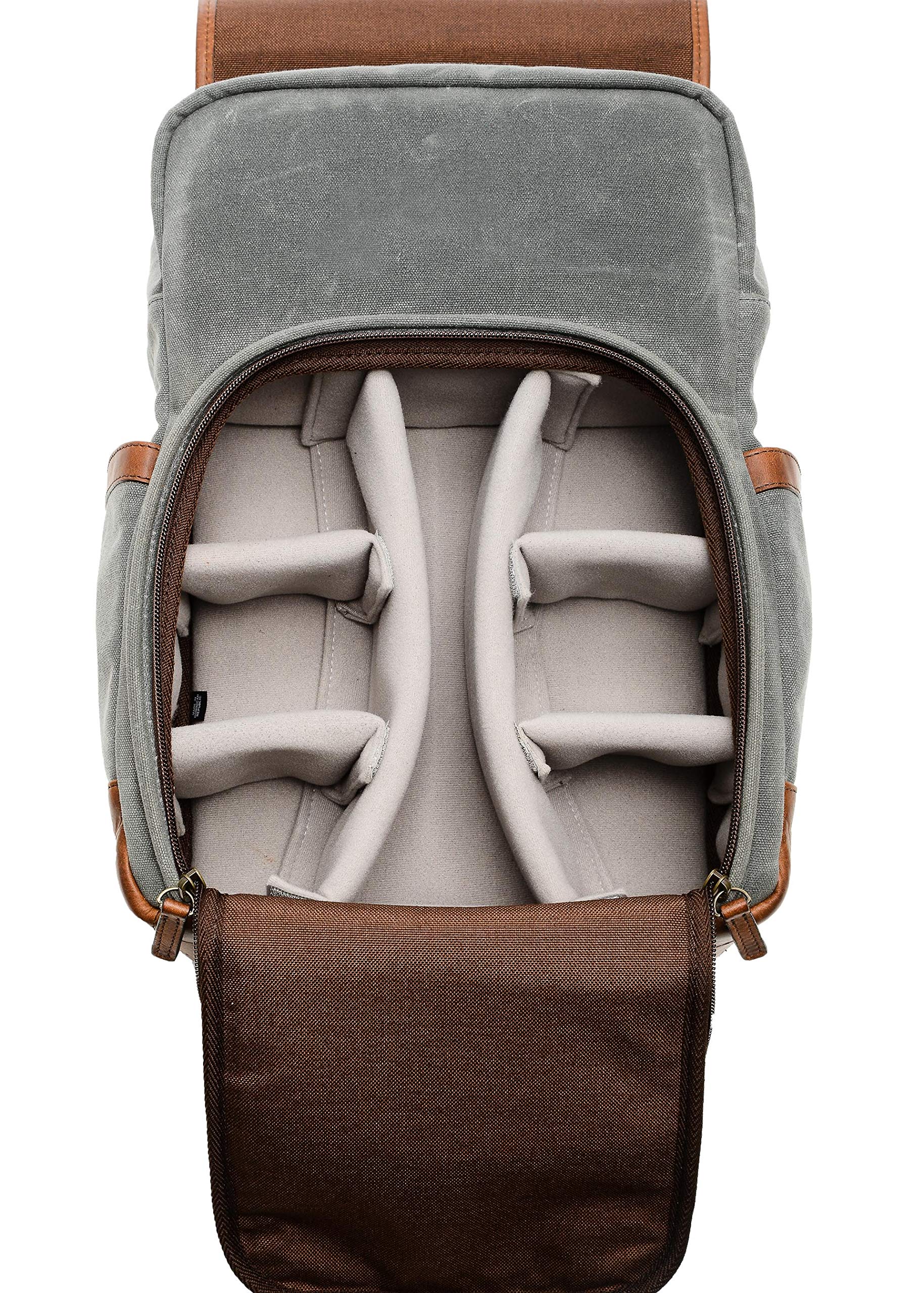 ONA Monterey Camera and Laptop Backpack - Smoke & Antique Cognac - Stylish DSLR Bag for Photographers & Travel - Perfect for Work, Commute & Adventure Travel