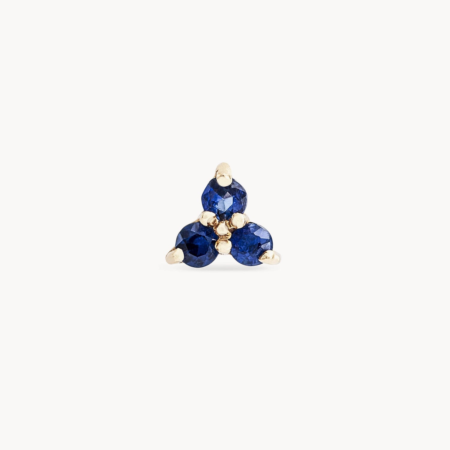 14K Yellow Gold Blue Sapphire Earrings for Women - Elegant Abacus Tripod Design, Perfect for Weddings, Parties & Special Occasions