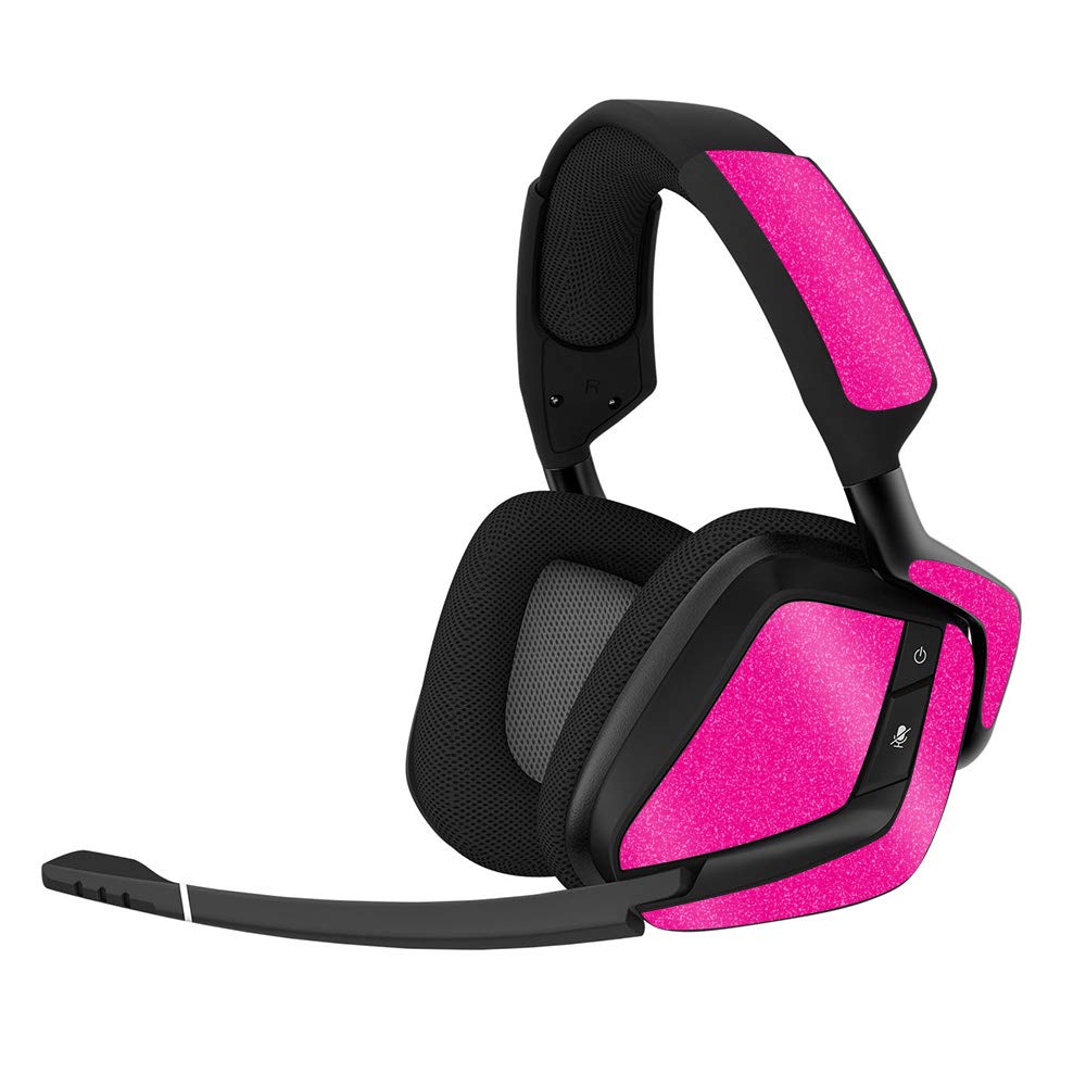 MightySkins Glossy Glitter Skin Cover for Corsair Void Pro Gaming Headset - Hot Pink | Protective & Durable High-Gloss Finish | Easy to Apply & Remove | Made in USA | Perfect for Gamers, Streamers & Headset Customization