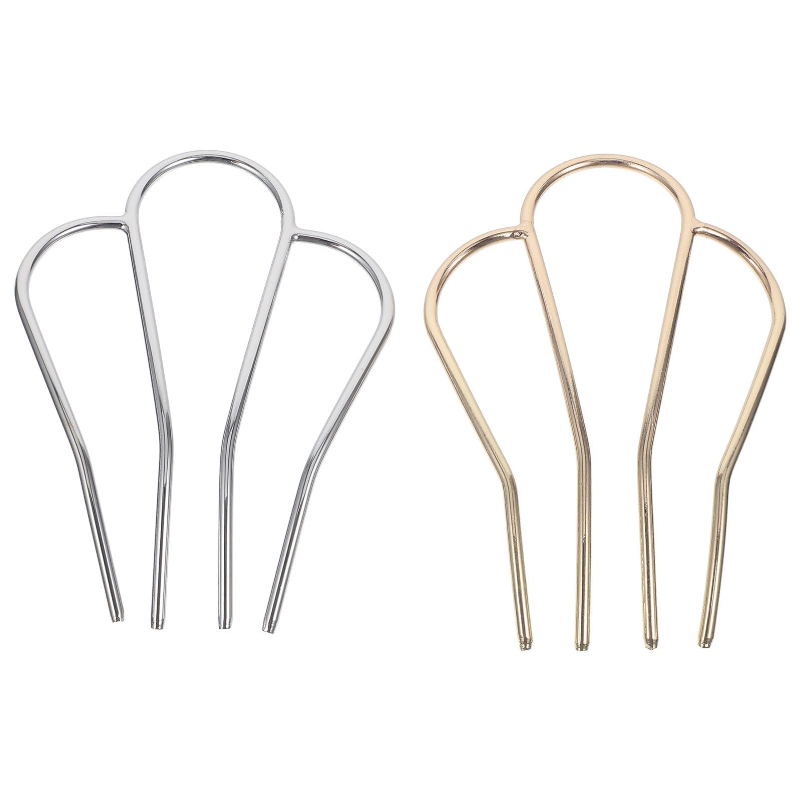 Bestoyard 2-Pack U-Shaped Hair Forks - 4 Prong Hairpins for Updos, Buns & Braids - Durable Alloy Hair Clips for Women & Girls - Perfect for Weddings, Parties & Everyday Styling