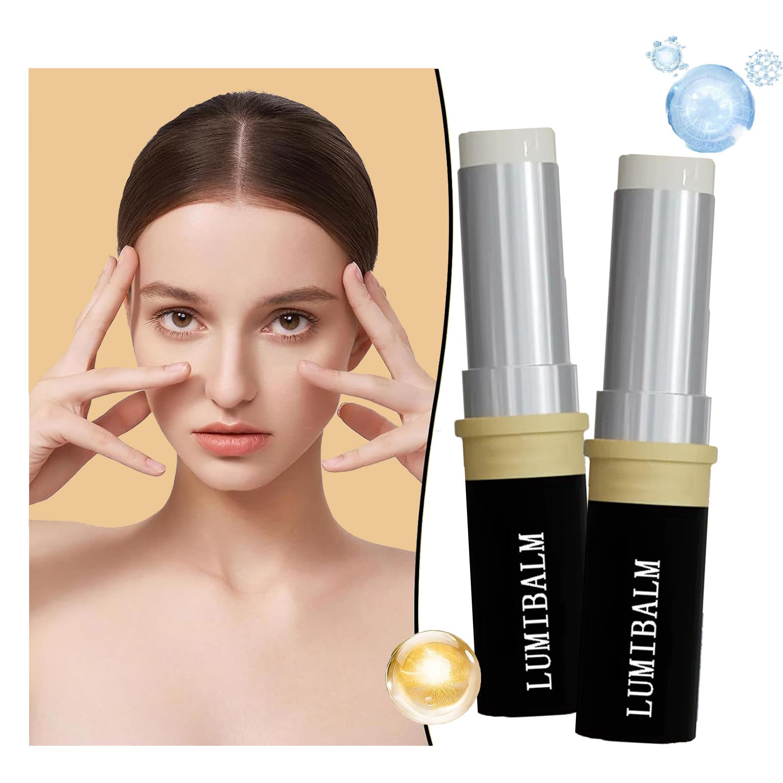 **Lumibalm Eye Stick for Under Eye Bags & Dark Circles – Anti-Aging Eye Serum Stick to Reduce Fine Lines & Wrinkles (2PCS) – Perfect for Travel, Daily Skincare & Nighttime Routine**