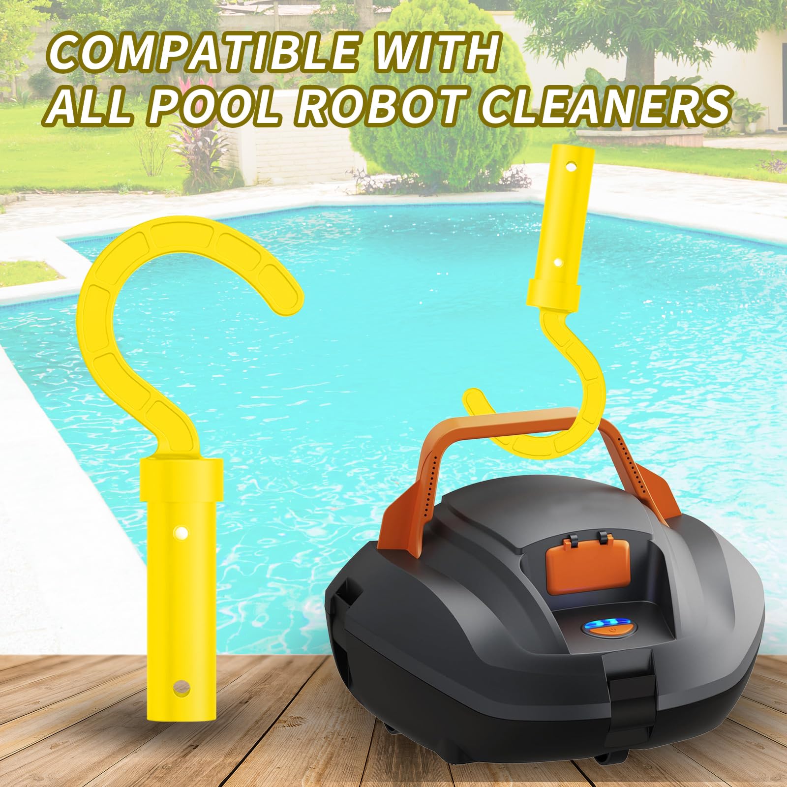 Robotic Pool Cleaner Hook - Cordless & Underwater Accessory for Telescopic Poles - Ideal for Above Ground Pools