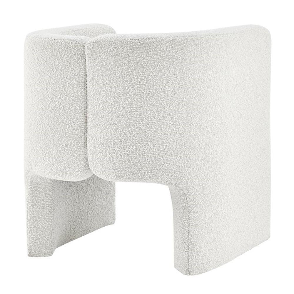 Ariela Fabric Boucle Beige Accent Chair - Modern Living Room Armchair with Soft Upholstery for Home Office, Lounge & Bedroom Decor