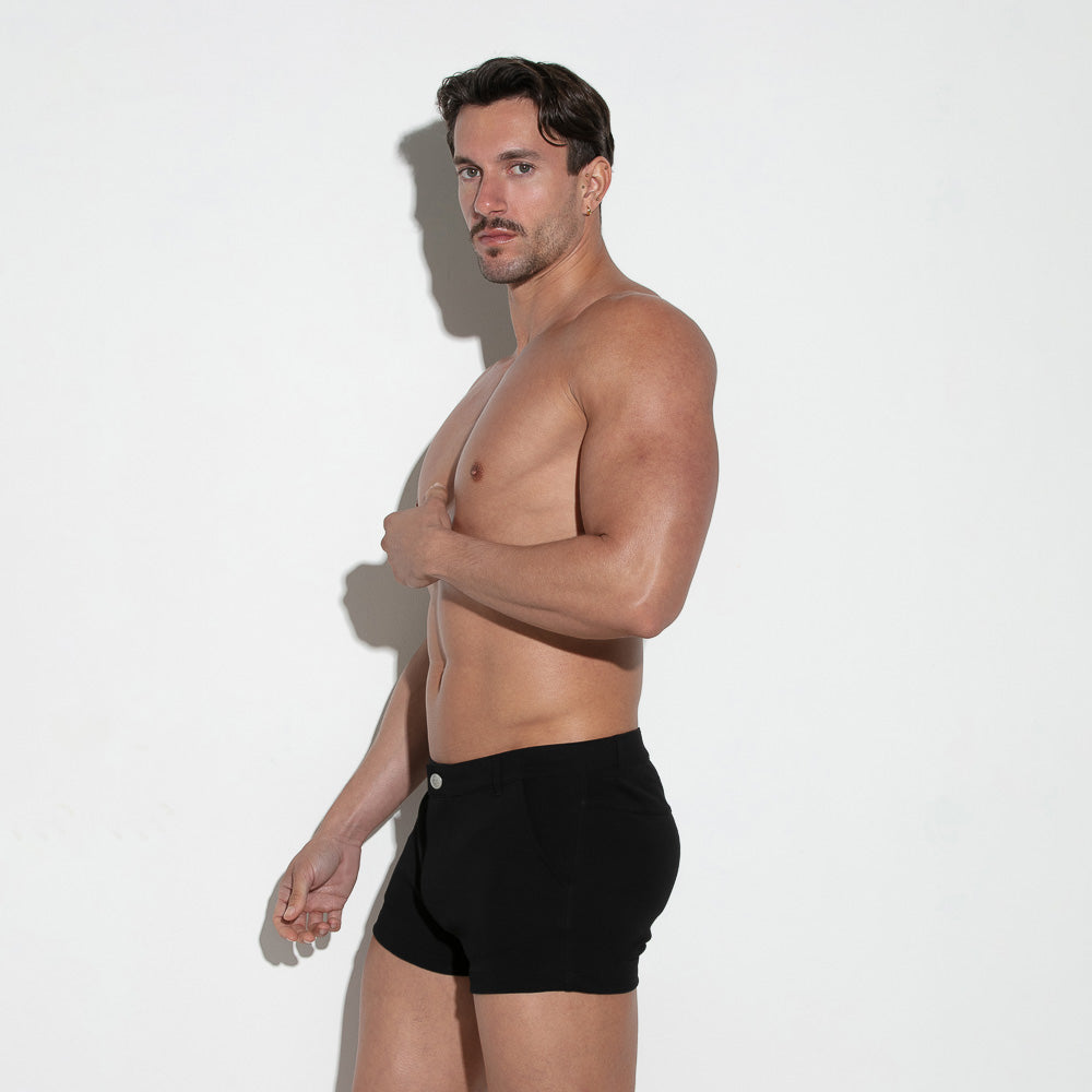 Code 22 Slim Fit Stretch Mini Shorts 9746 - Black | Comfortable & Stylish for Gym, Running, Yoga & Casual Wear