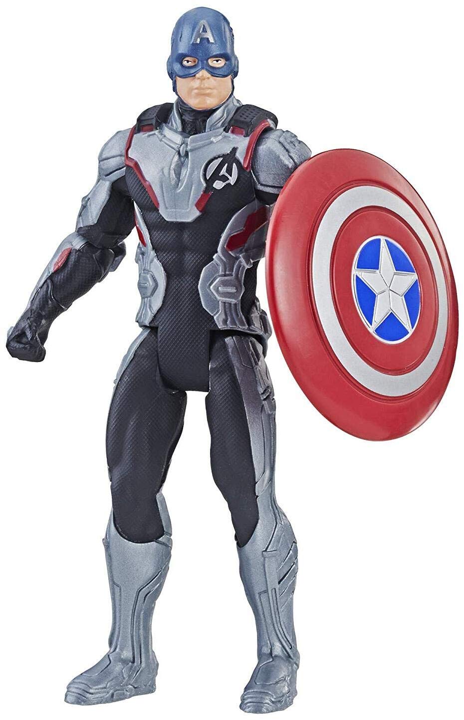 Avengers Marvel Endgame Captain America 6-Inch Action Figure - Team Suit Collectible for Display & Play | Perfect for Marvel Fans & Toy Collectors