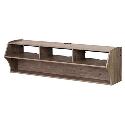 Prepac Altus Plus AV Console TV Stand - Drifted Gray Finish for Living Room, Home Theater & Gaming Setup