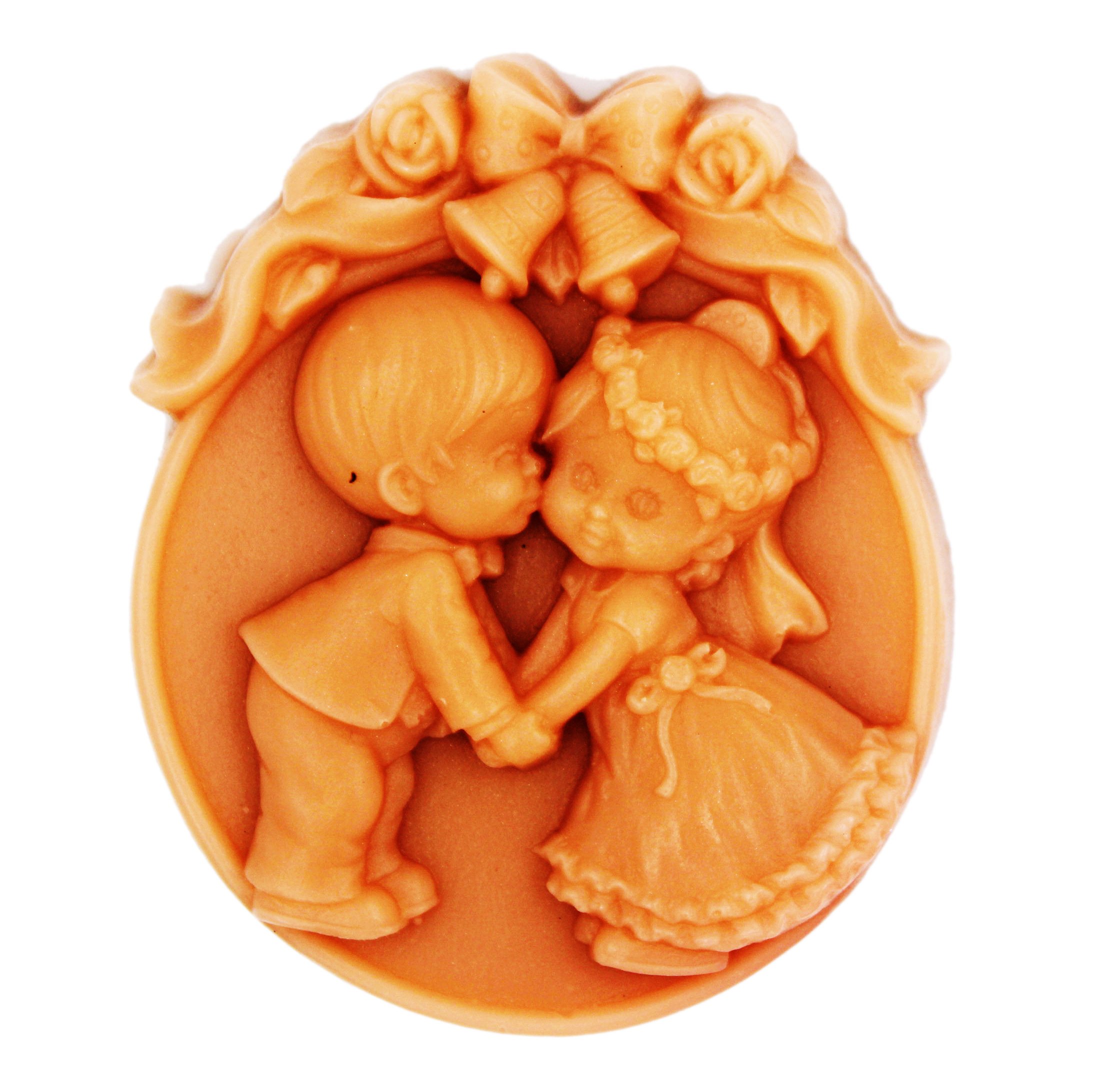 Longzang Wedding Kiss Silicone Mold for DIY Soap Making - Heart-Shaped Craft Mold for Handmade Soap, Candles & Resin Art (S034) - Perfect for Wedding Favors, Bridal Showers & Romantic Gifts