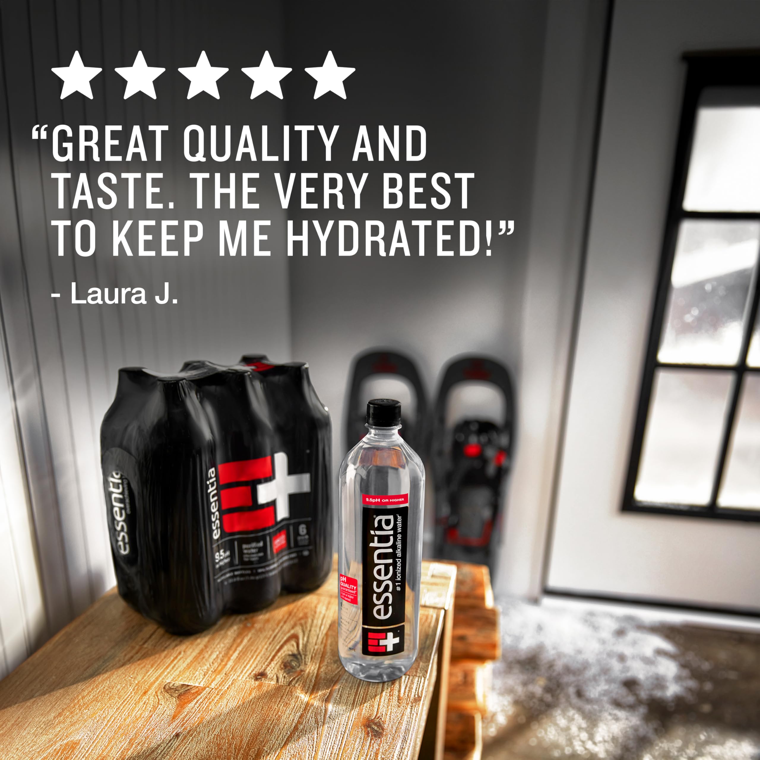 Essentia Alkaline Water 1 Liter Bottle - 99.9% Pure, Electrolyte Infused, pH 9.5+ for Smooth Taste | Hydration for Fitness, Yoga & Daily Wellness | Ionized Alkaline Water for Active Lifestyle