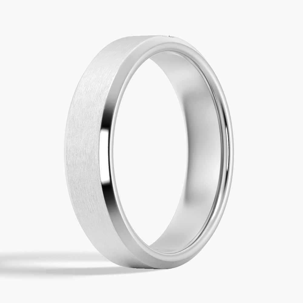 5.7mm Satin Finish Emerald Cut Moissanite Men's Wedding Band Ring - Durable & Elegant Jewelry for Grooms, Anniversaries & Special Occasions